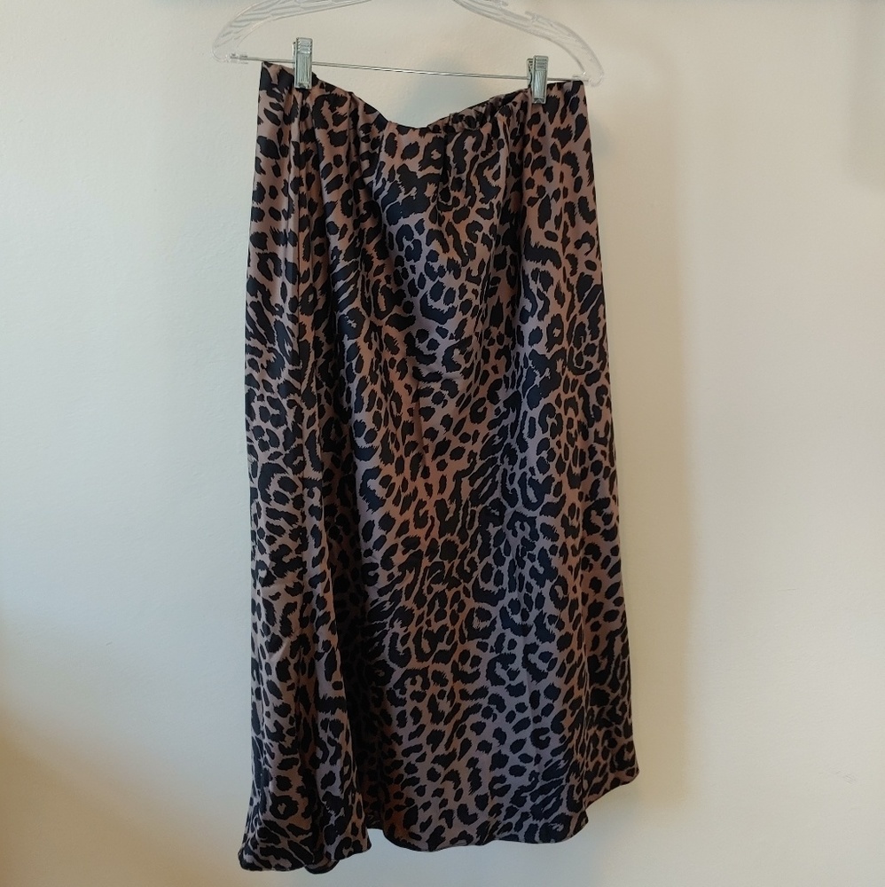 Asos plus leopard print midi skirt